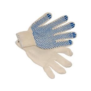 Перчатки х/б с ПВХ покрытием Люкс (резинка) белые