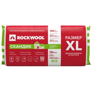 Утеплитель Rockwool Лайт Баттс Скандик XL 100х600х1200 мм (4.32 м²)