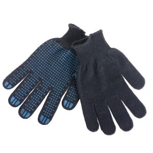 Перчатки х/б с ПВХ покрытием Люкс (резинка) черные