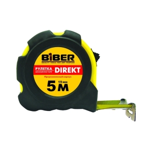 Рулетка 5 м/19 мм с фиксатором BIBER Direkt