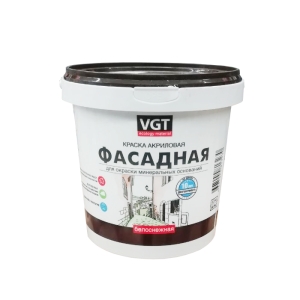 Краска фасадная VGT ВД-АК-1180 белоснежная 1.5 кг