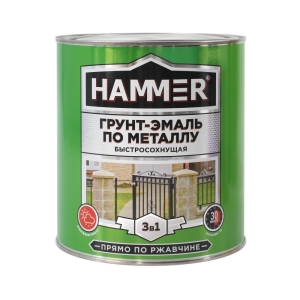 Грунт-эмаль по ржавчине 3в1 HAMMER черная 2.7 кг