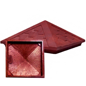 Колпак на столб 185х440х440 мм полимерно-песчаный вишневый