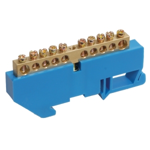 Шина нулевая ШНИ-6х9-12-Д-С с изолятором на DIN-рейку 6х9 мм 12 групп IEK