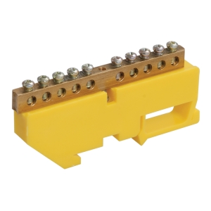 Шина нулевая ШНИ-6х9-10-Д-Ж с изолятором на DIN-рейку 6х9 мм 10 групп IEK