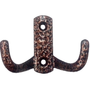 Крючок-вешалка 2-х рожковый №10 Металлист (антик медь)