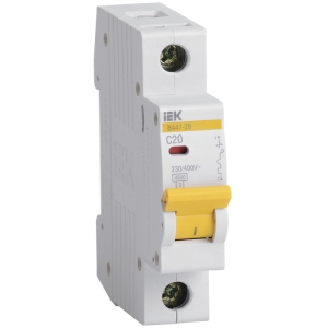 Выключатель автоматический модульный 1П С 20А 4.5 кА ВА47-29 IEK
