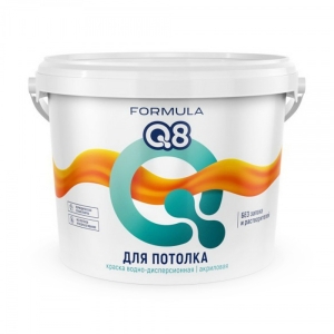 Краска полиакриловая для потолка Formula Q8 Престиж белая 3 кг