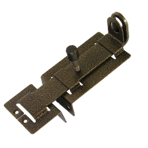 Задвижка дверная ЗД-04 плоский засов, с проушиной, бронза Металлист