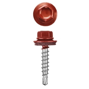 Саморезы кровельные с буром 5.5х19 мм винно-красный RAL 3005 (300 шт)
