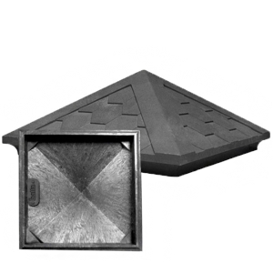 Колпак на столб 185х440х440 мм полимерно-песчаный мокрый асфальт