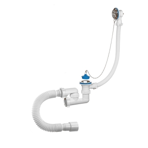 Сифон для ванн регулируемыйн 1 1/2"х40 мм с переливом и выпуском Orio А-80089