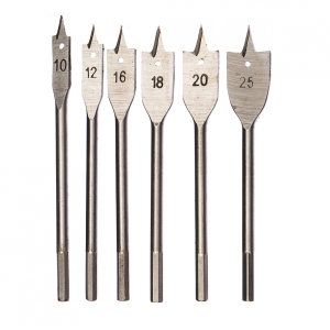 Набор сверл перовых по дереву 10-25 мм BIBER 71106 (6 предметов)