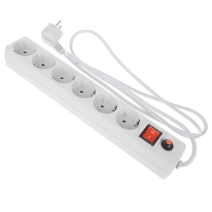 Удлинитель UNIVersal серый (6х3 м, ПВС 3х0.75, с/з, выключатель)