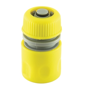 Соединитель пластмассовый для шланга 3/4" с аквастопом FEONA