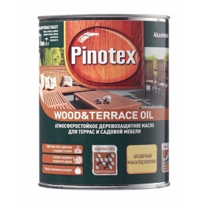 Масло для террас Pinotex Wood&Terrace Oil CLR бесцветный (1 л)