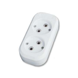 Колодка удлинителя 2-местная UNIVersal E202, 10А белая