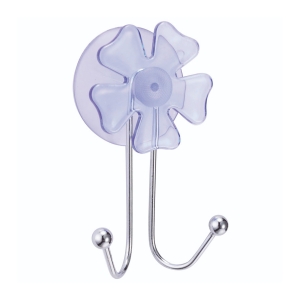 Крючок Цветок двойной на присоске хром Рыжий кот W2082G