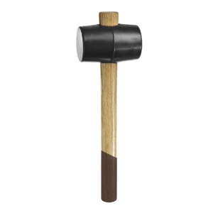 Киянка резина 0.25 кг (d 50 мм) ручка дерево BIBER Стандарт 85391