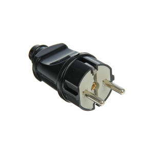 Вилка кабельная черная (16 А, с з/к) UNIVersal А1010