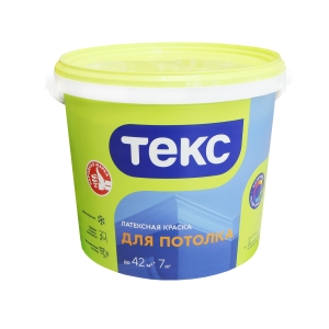 Краска для потолков ТЕКС Универсал белоснежная 4.5 л/7 кг