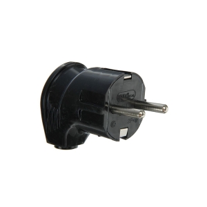 Вилка кабельная угловая черная (16 А, с з/к) UNIVersal А0105