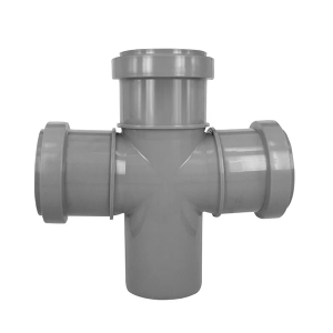 Крестовина одноплоскостная для внутренней канализации 50х50х50 мм угол 87°