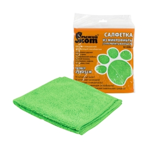 Салфетка из микрофибры 250х250 мм зеленая Рыжий кот М-02ЕСО