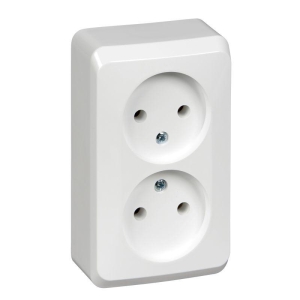 Розетка 2-м ОП белая 16 А Schneider Electric Этюд