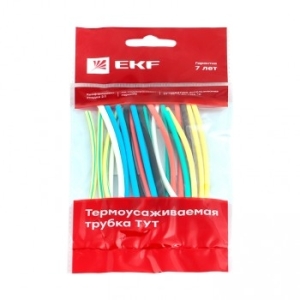 Термоусаживаемая трубка ТУТ 2/1 мм, 21 шт (7 цветов) 100 мм EKF