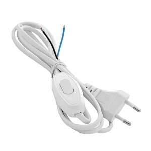 Шнур ШВВП-ВП 2х0.75 мм² с вилкой и выключателем 1.7 м белый UNIVersal