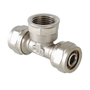 Тройник обжимной с переходом на вн. р. 16х1/2" Valtec