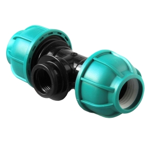 Тройник ПНД компрессионный переходный ВР 20х3/4"х20 мм