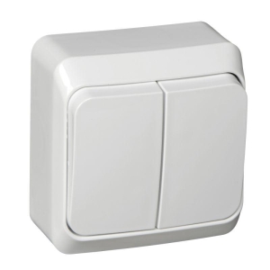 Выключатель 2-кл. ОП белый 10 А, с подсв. Schneider Electric Этюд