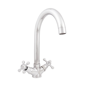 Смеситель для кухни Mix&Fix SOFFRON (7405-02) круглый излив маховик Крест, керам.