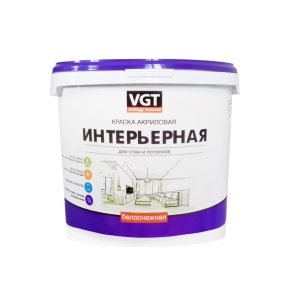 Краска влагостойкая интерьерная VGT ВД-АК-2180 белоснежная 3 кг