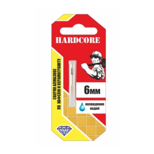 Коронка (сверло) алмазная по кафелю и керамограниту 6 мм Hardcore