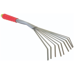 Грабли веерные мини 9 плоских зубов пластм. ручка 440 мм FEONA 004-7174