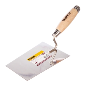 Кельма трапеция 180 мм нерж. сталь дерев. ручка BIBER