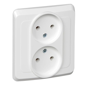 Розетка 2-м СУ белая 16 А Schneider Electric Этюд