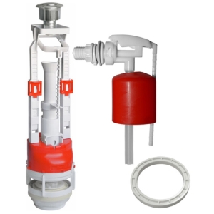 Арматура для бачка центр. слива Инкоэр СБ1-БпрН-А-В (кнопка, 1 режим, бок. подв.)