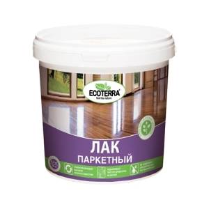 Лак паркетный водный ECOTERRA полуглянцевый 0.9 кг