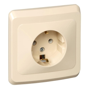 Розетка 1-м СУ кремовая 16 А, с з/к Schneider Electric Этюд