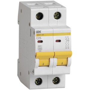 Выключатель автоматический модульный 2П С 25А 4.5 кА ВА47-29 IEK