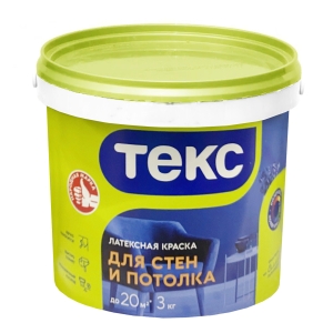 Краска интерьерная ТЕКС Универсал белая 1.9 л/3 кг