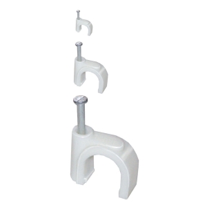 Скоба пластиковая плоская 10 мм (100 шт) IEK