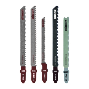Набор полотен по дереву, пластику, металлу для электролобзика BIBER 5 шт