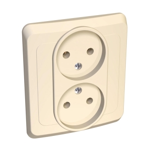 Розетка 2-м СУ кремовая 16 А Schneider Electric Этюд