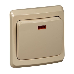 Выключатель 1-кл. СУ кремовый 10 А, с подсв. Schneider Electric Этюд