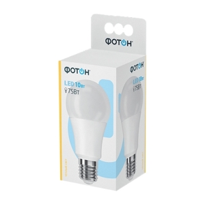 Лампа светодиодная LED A60 10 Вт E27 груша 3000 K теплый свет ФОТОН